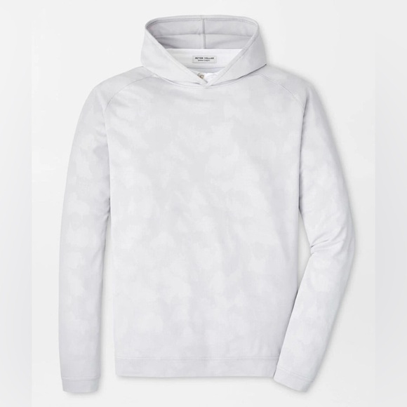 Peter Millar British Gray Pine Windowpane Camo Performance Hoodie Golf